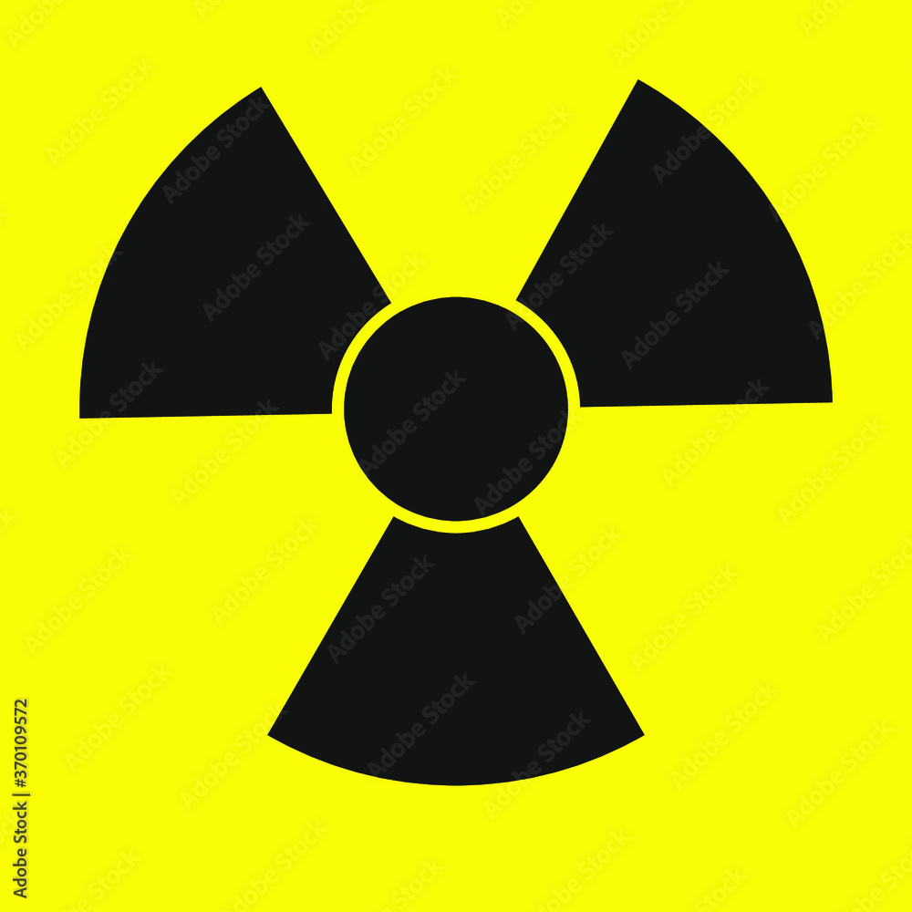 square radiation sign on yellow background square radiation sign on yellow background
