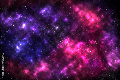 Bursting galaxy background with shining stars and nebula, cosmos with colorful milky way, Galaxy at the starry night