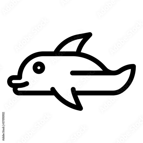 Dolphin toy icon. Outline dolphin toy vector icon for web design isolated on white background
