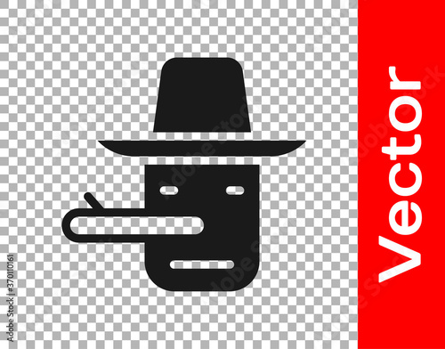 Black Pinocchio icon isolated on transparent background. Vector.