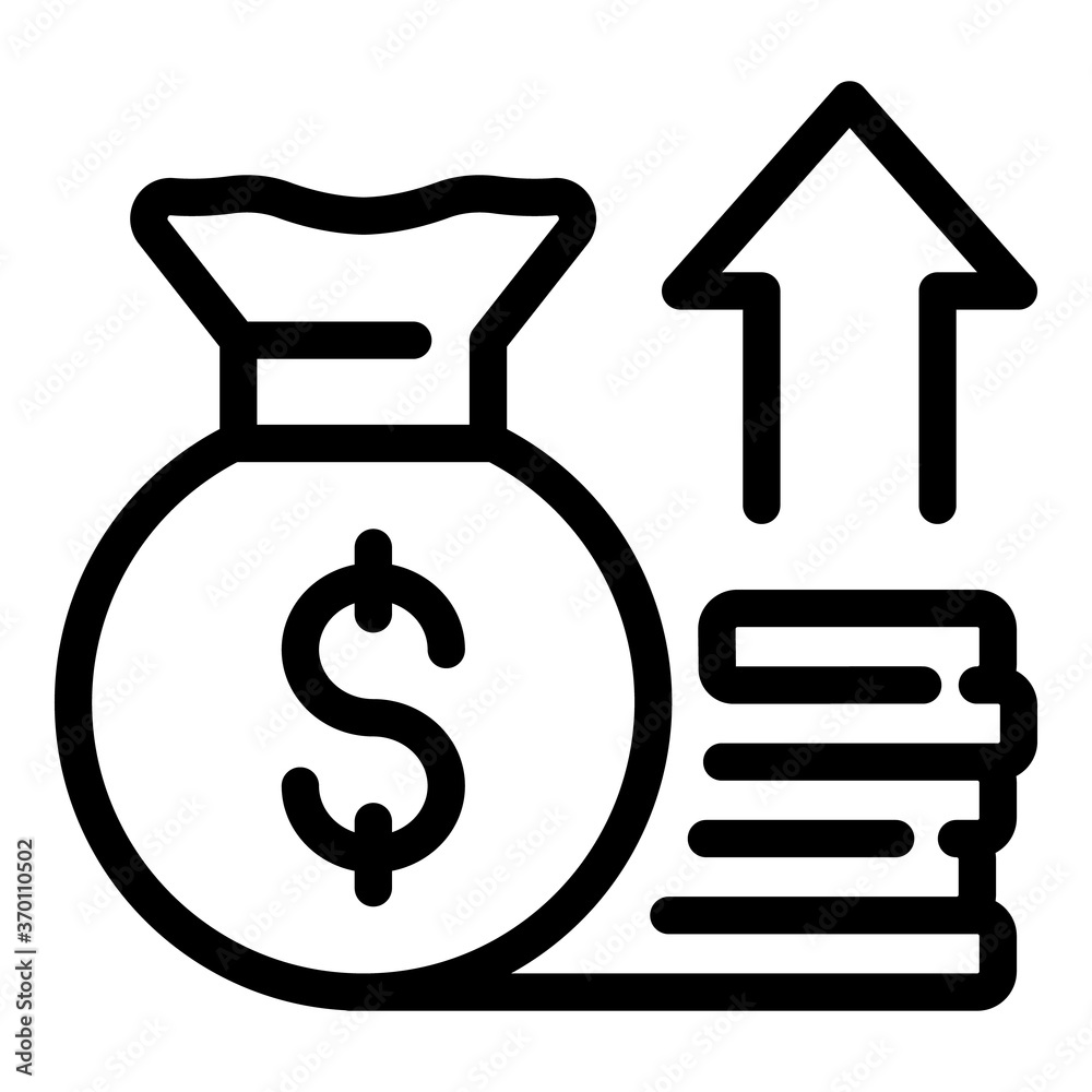 Raise subsidyicon. Outline raise subsidy vector icon for web design isolated on white background Raise subsidyicon. Outline raise subsidy vector icon for web design isolated on white background