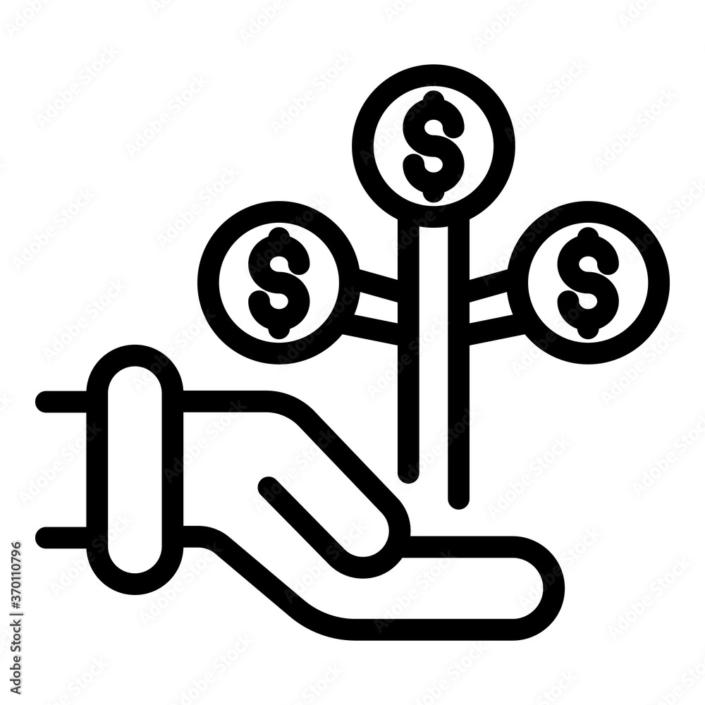 Finance support icon. Outline finance support vector icon for web design isolated on white background Finance support icon. Outline finance support vector icon for web design isolated on white background