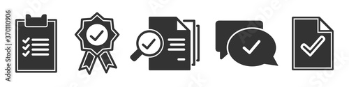 Set of approve simple icons in black