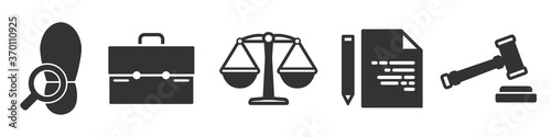 Set of law simple icons in black