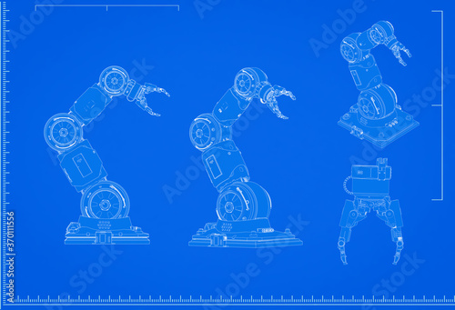 Obraz na plátně robotic arm blueprint