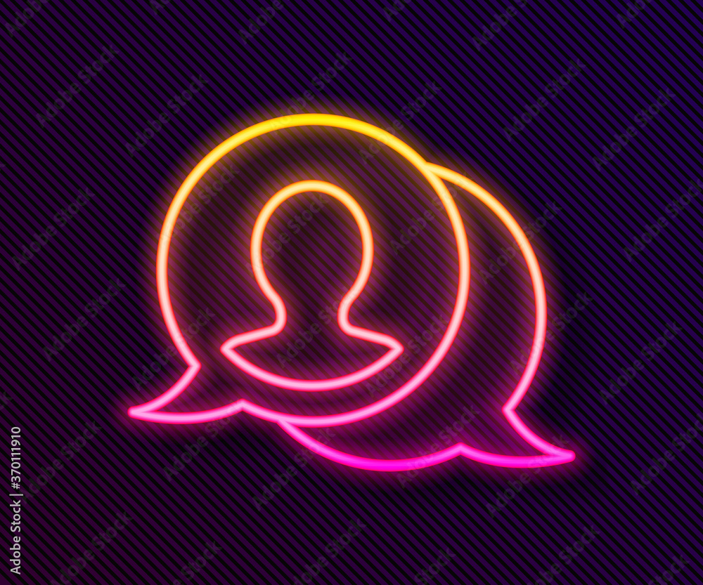 Glowing neon line Speech bubble chat icon isolated on black background. Message icon. Communication or comment chat symbol. Vector. Glowing neon line Speech bubble chat icon isolated on black background. Message icon. Communication or comment chat symbol. Vector.