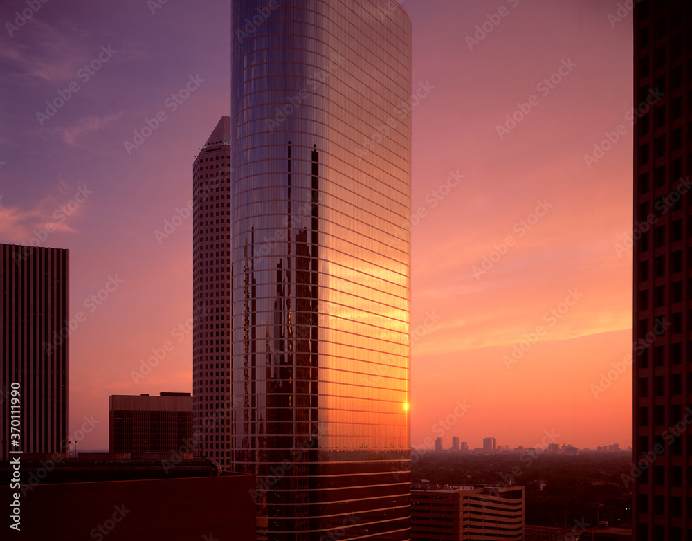 beautiful sunset images in building