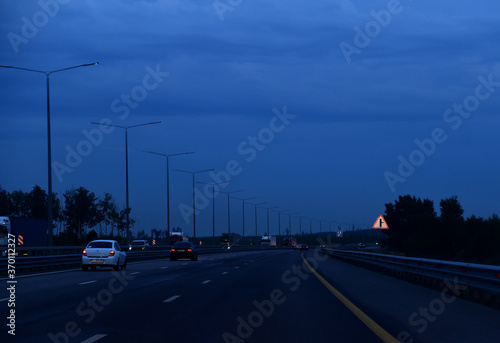 night road to the South of Russia