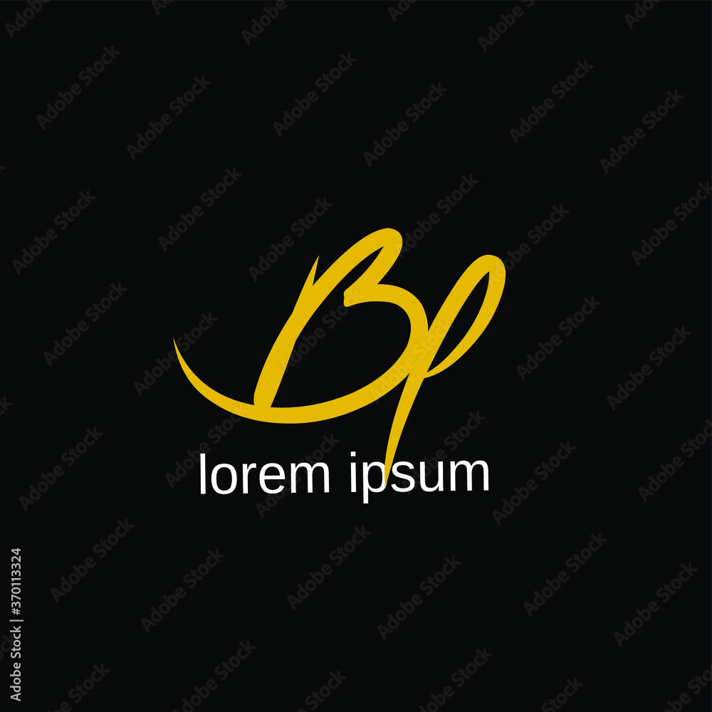 Fototapeta premium bp initial letter handwriting and signature logo