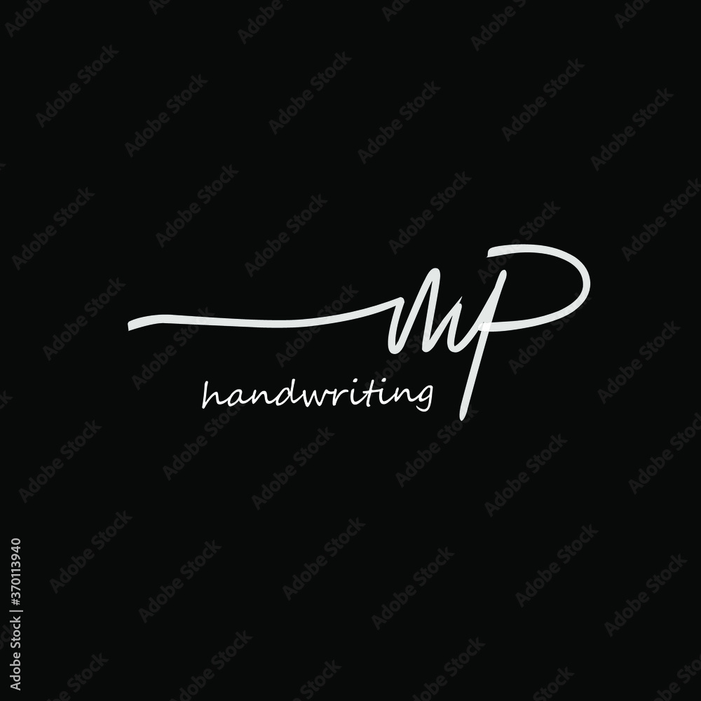 mp initial letter handwriting and signature logo mp initial letter handwriting and signature logo