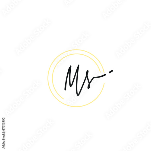 ms initial letter handwriting and signature logo