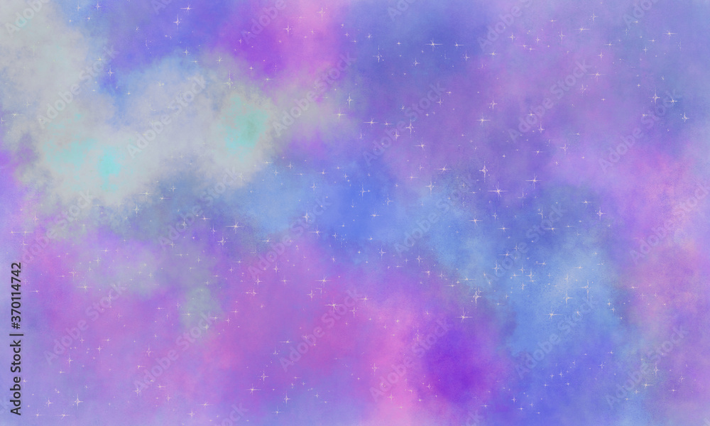 Cosmic watercolor background. Abstract galaxy hand painting