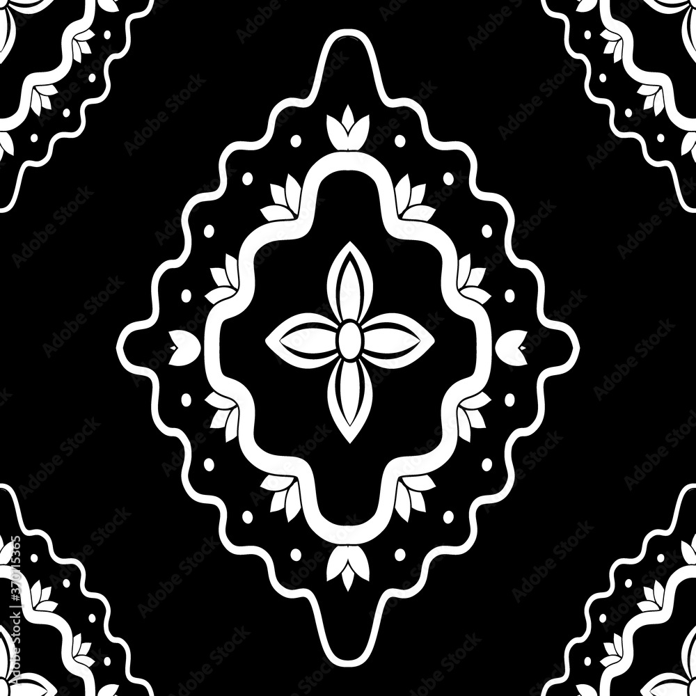 White ornament on black background Vector damask seamless retro pattern wallpaper geometry. Luxury ornate. Classic decor ornate. White ornament on black background Vector damask seamless retro pattern wallpaper geometry. Luxury ornate. Classic decor ornate.