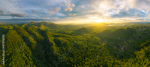 Mountain with warm light