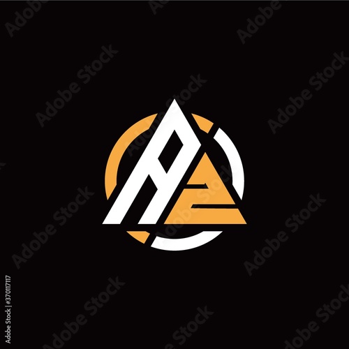 A Z initial logo modern triangle with circle on back