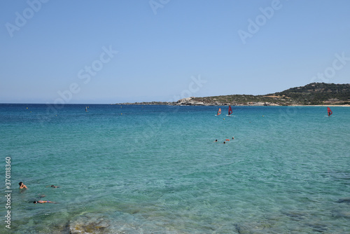Nager à Algajola en été, Corse