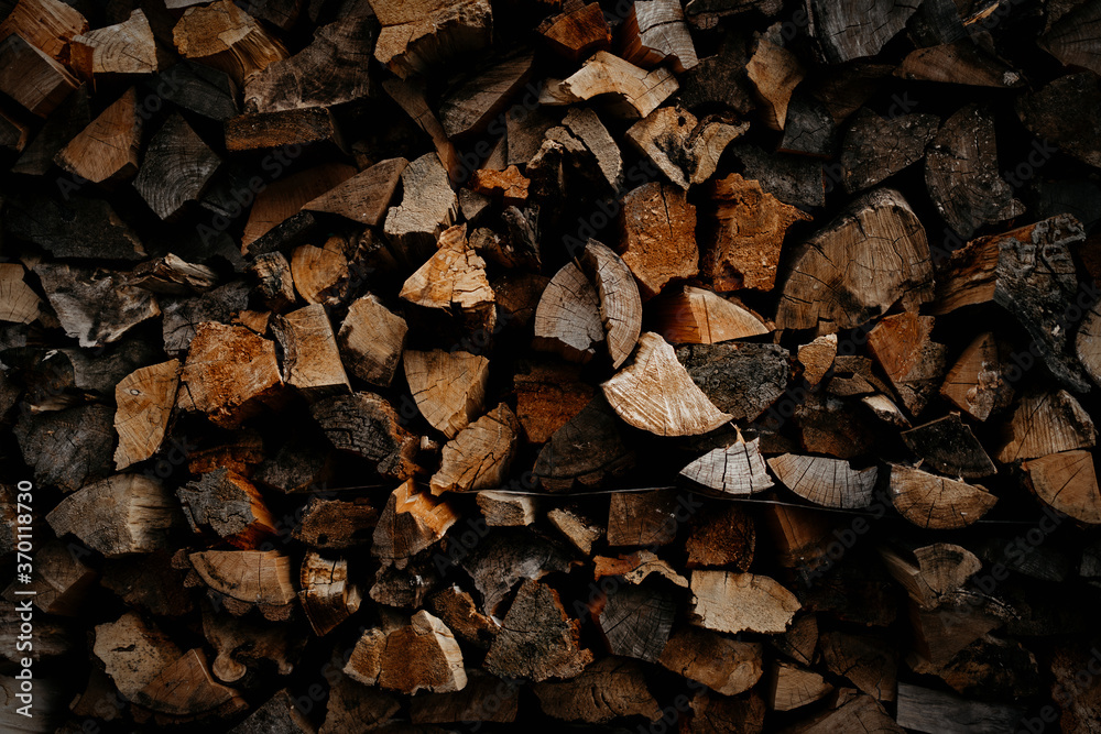 chopped up wood pile, close up chopped up wood pile, close up