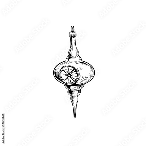 Hand drawn sketch style Christmas decoration. Design element for Christmas cards, posters, invitations and packages. Vector illustration.