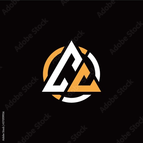 C C initial logo modern triangle with circle on back