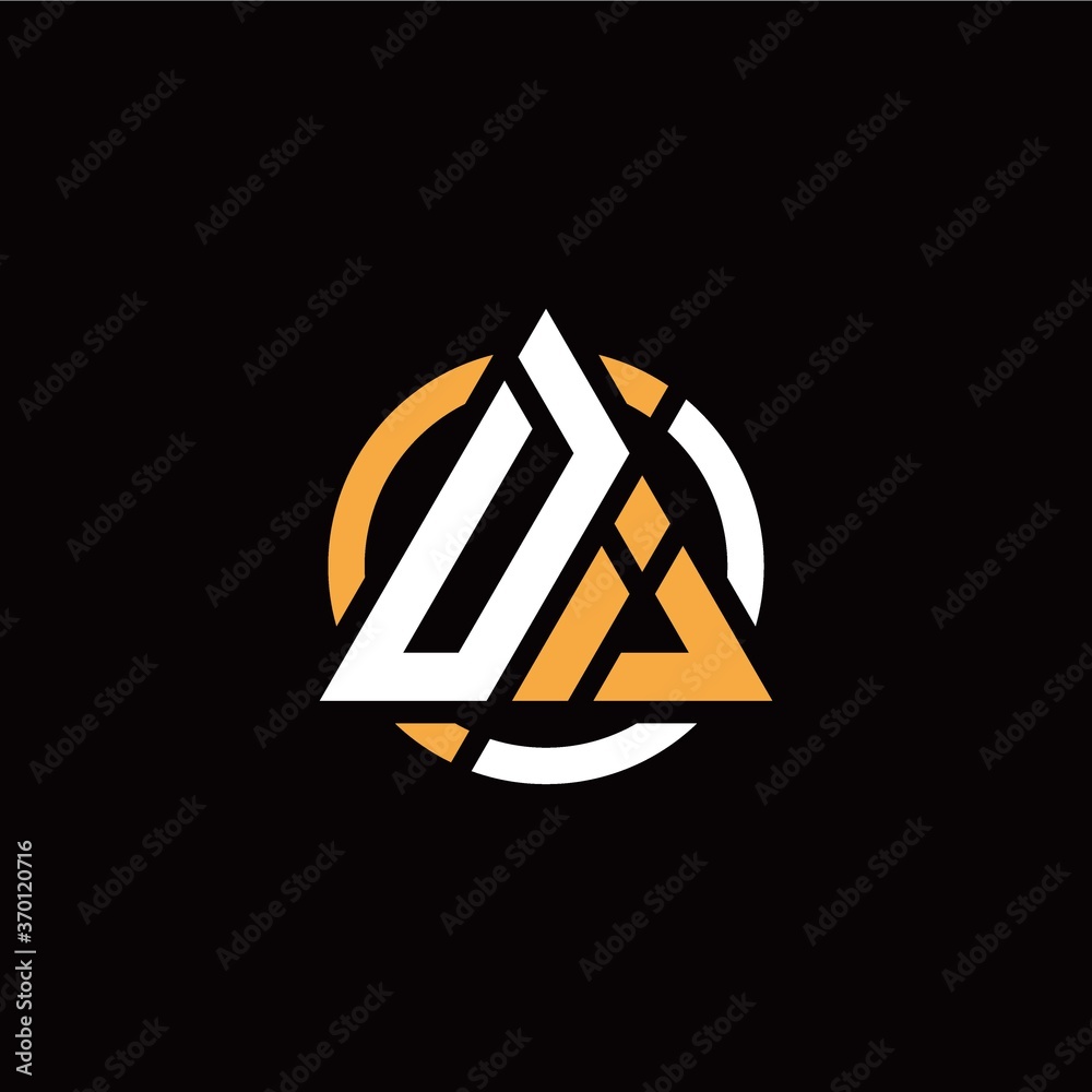 D I initial logo modern triangle with circle on back D I initial logo modern triangle with circle on back