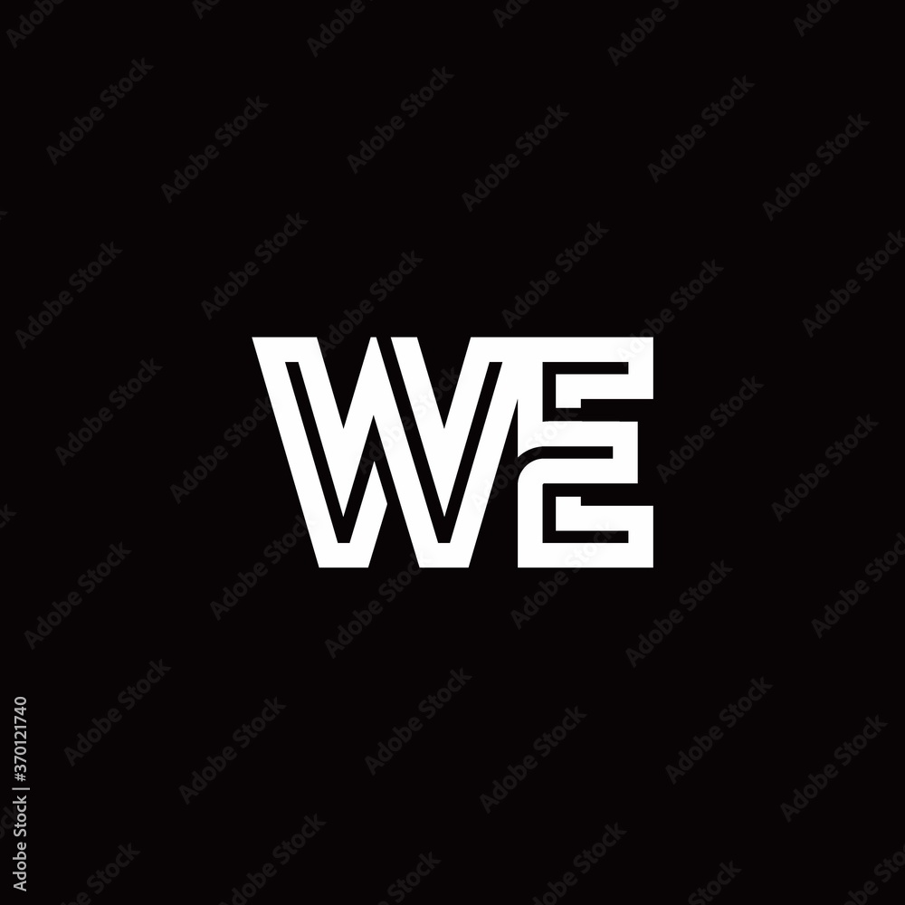 WE monogram logo with abstract line WE monogram logo with abstract line