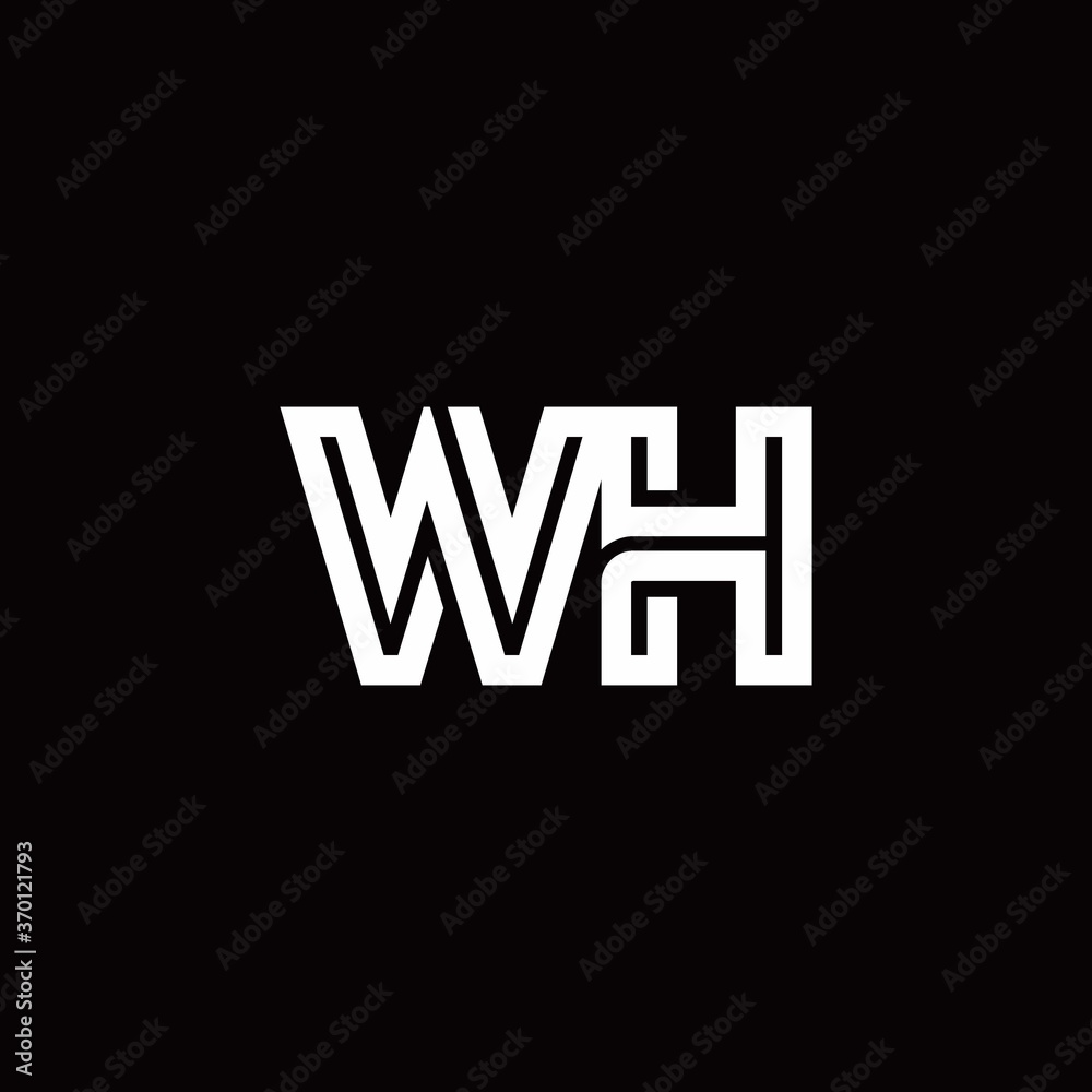 WH monogram logo with abstract line WH monogram logo with abstract line