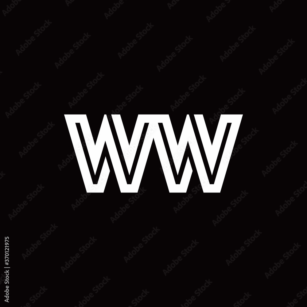 Obraz premium WW monogram logo with abstract line