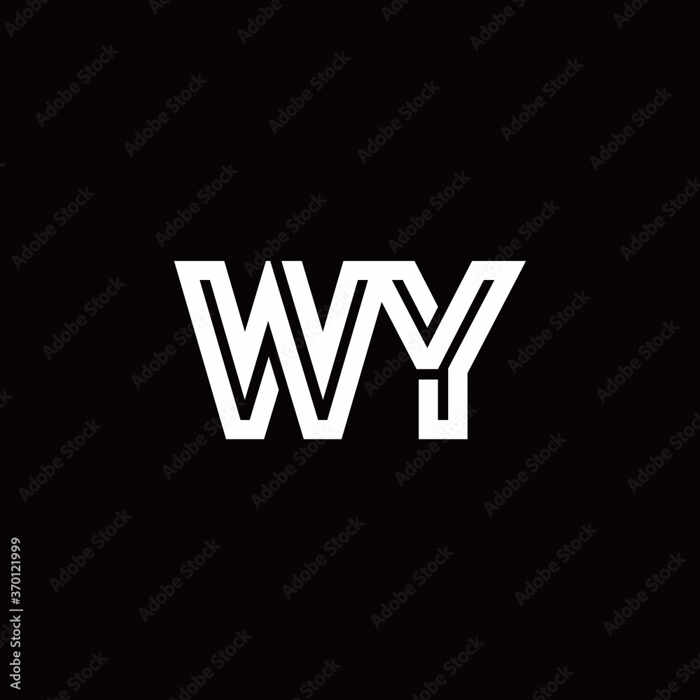 WY monogram logo with abstract line WY monogram logo with abstract line