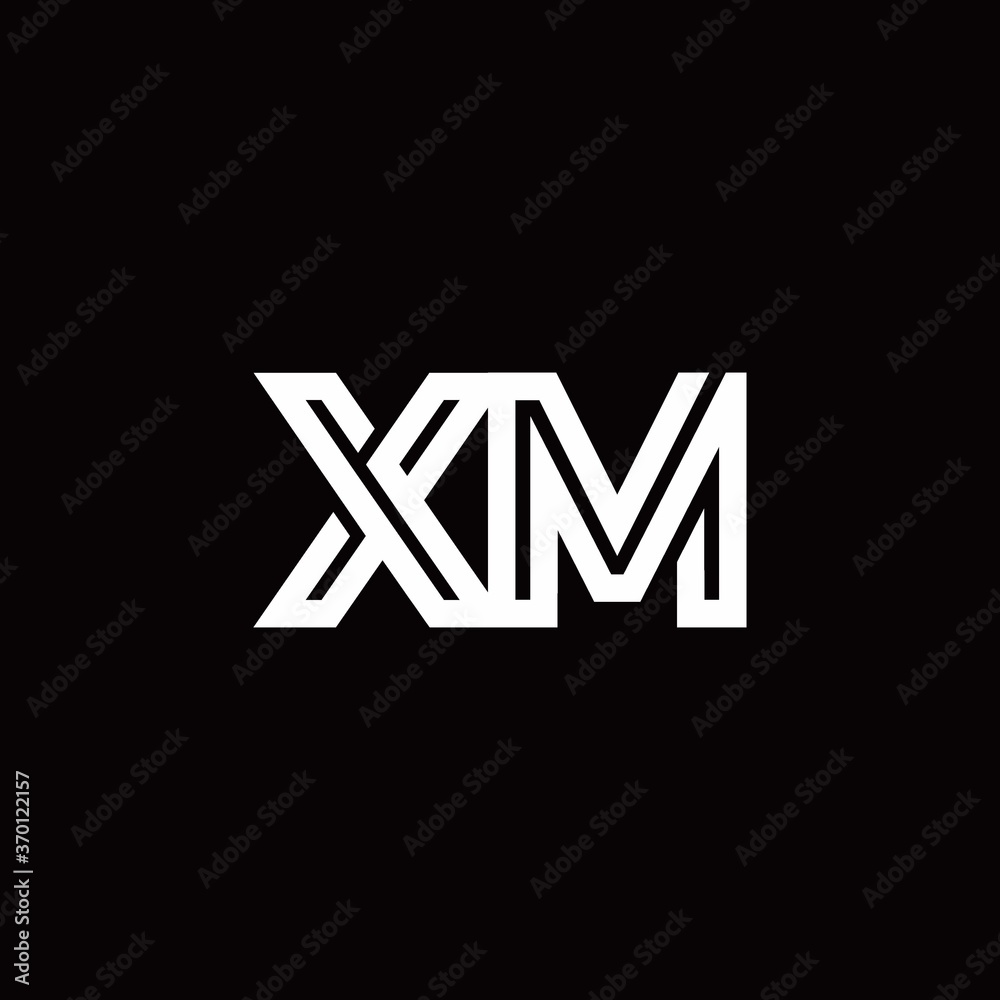 XM monogram logo with abstract line