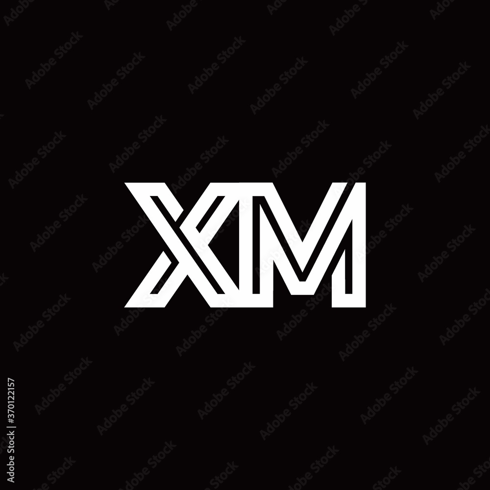 XM monogram logo with abstract line XM monogram logo with abstract line