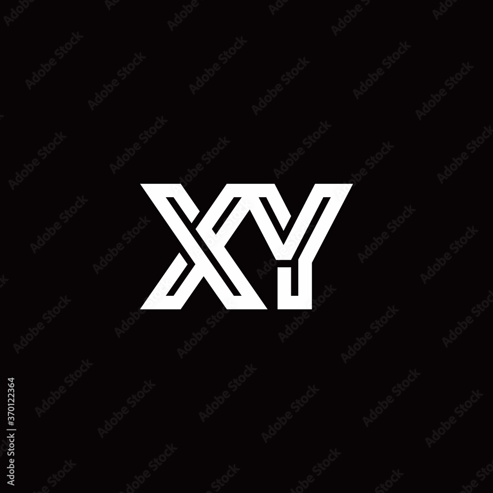 XY monogram logo with abstract line XY monogram logo with abstract line