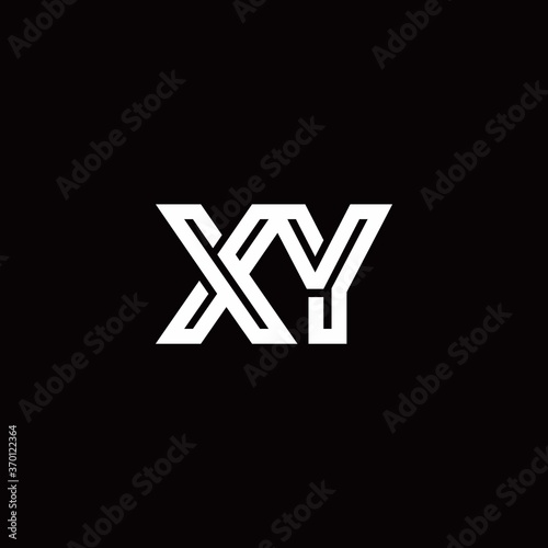 XY monogram logo with abstract line