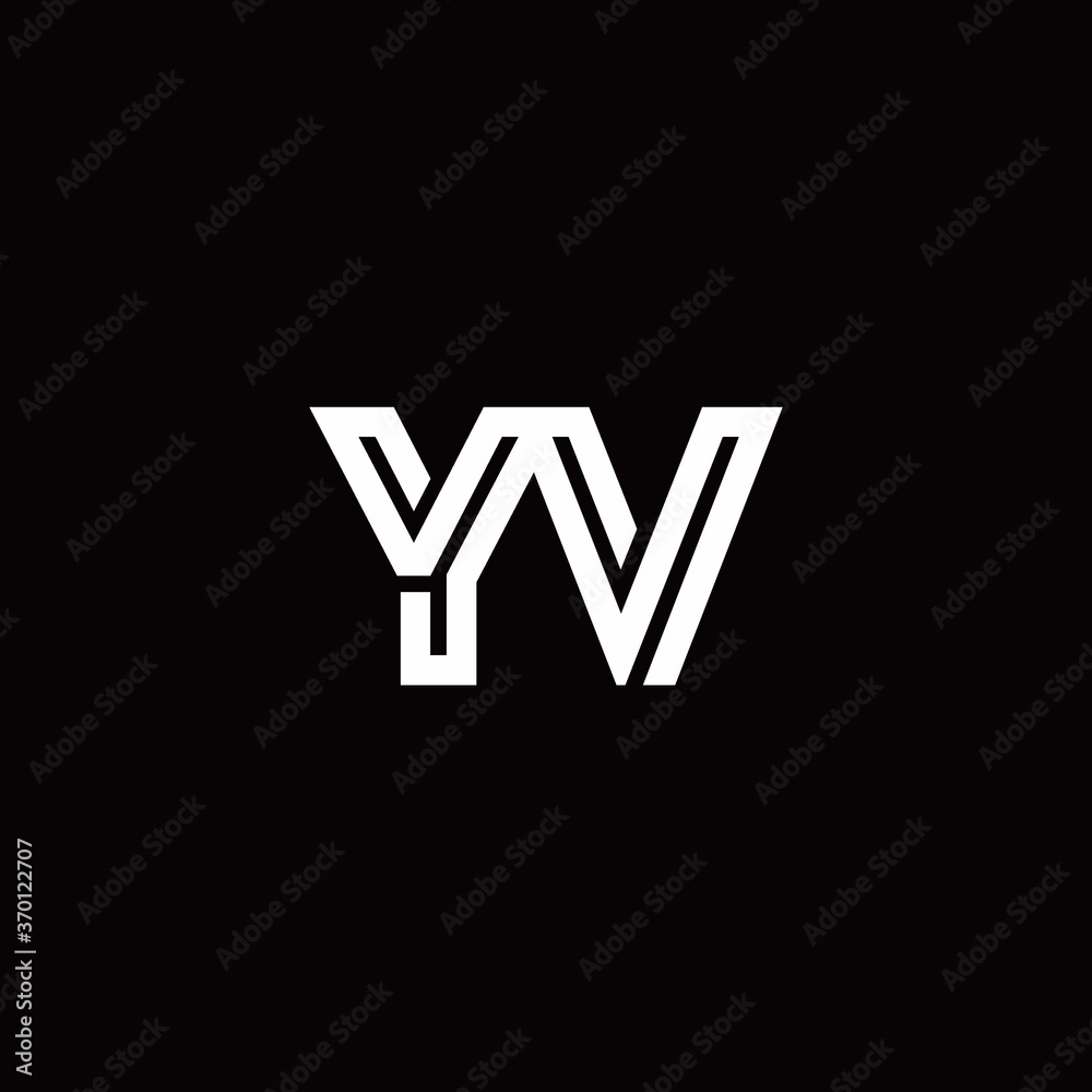 YV monogram logo with abstract line YV monogram logo with abstract line