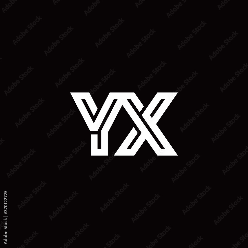 YX monogram logo with abstract line