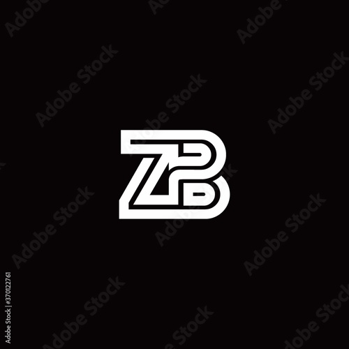 ZB monogram logo with abstract line © duagaris