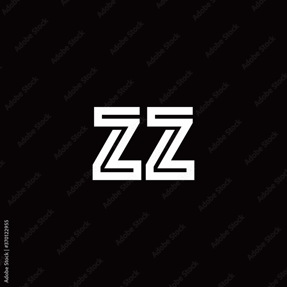 ZZ monogram logo with abstract line ZZ monogram logo with abstract line