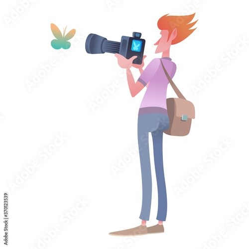 photographer takes a butterfly