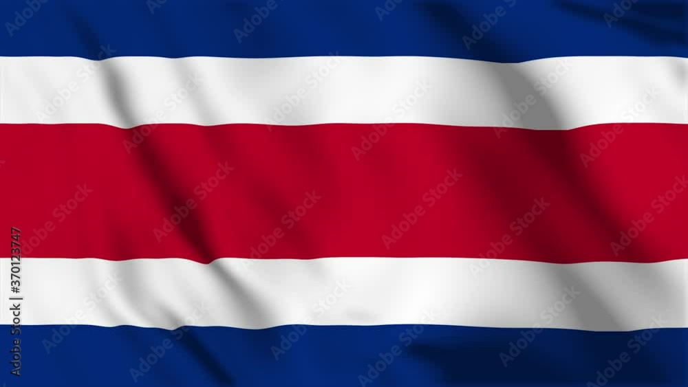 Waving flag loop. National flag of Costa Rica Waving flag loop. National flag of Costa Rica