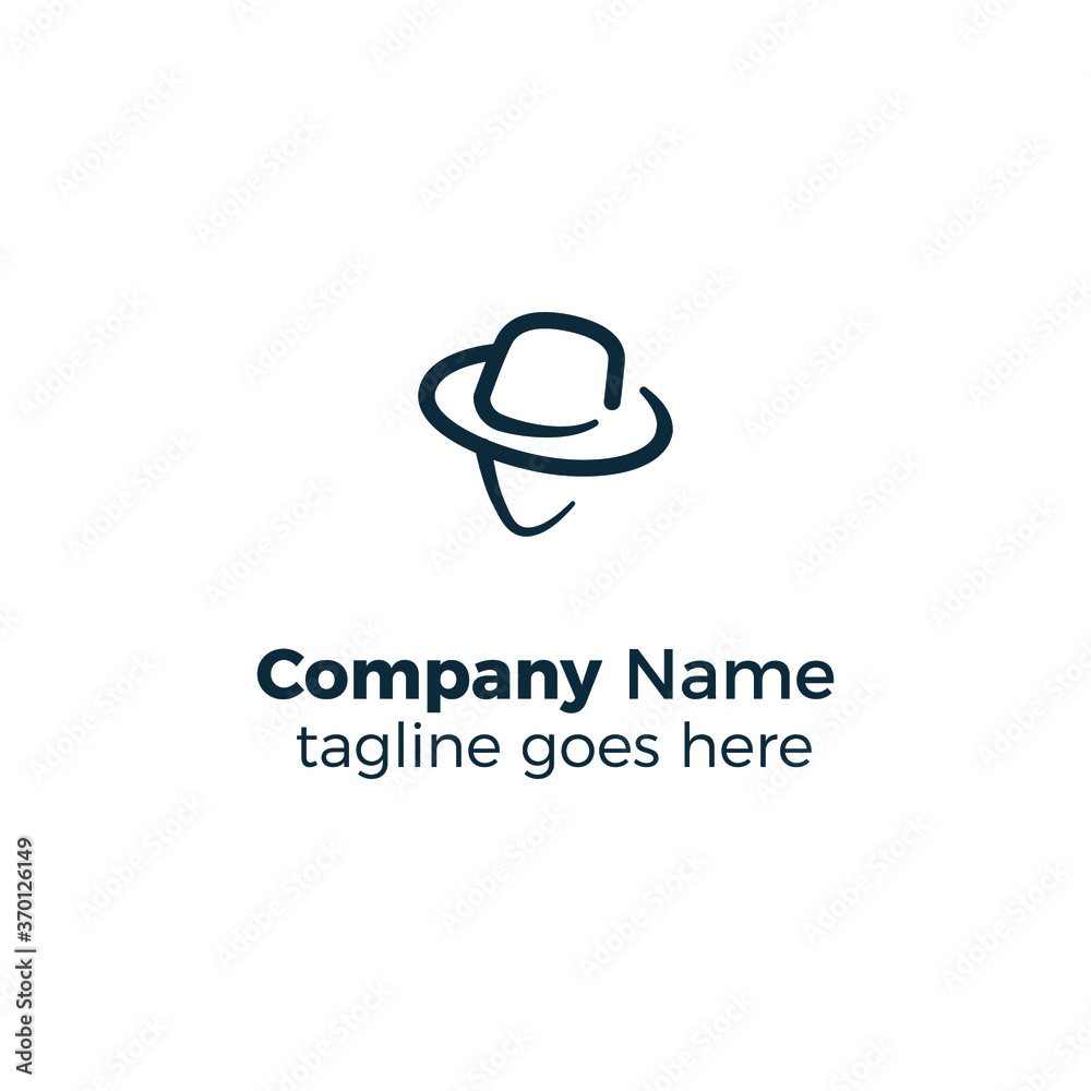 face fedora hat logo design icon vector illustration simple line face fedora hat logo design icon vector illustration simple line