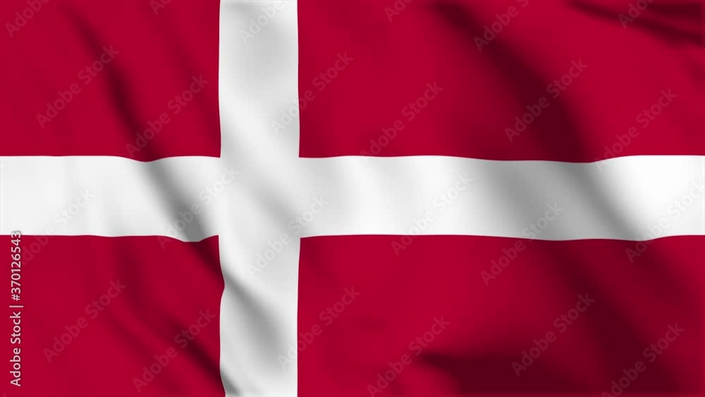 Waving flag loop. National flag of Denmark Waving flag loop. National flag of Denmark