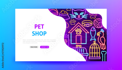Pet Shop Neon Landing Page