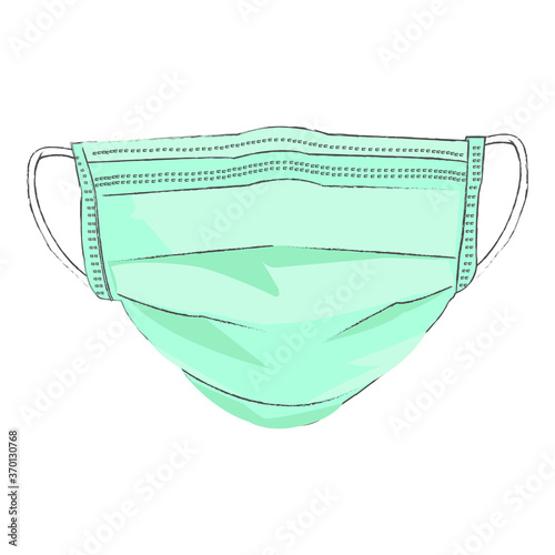 Surgical masks illustration, Wear a masks to prevent COVID-19 and plague infection, Covid-19 illustration.