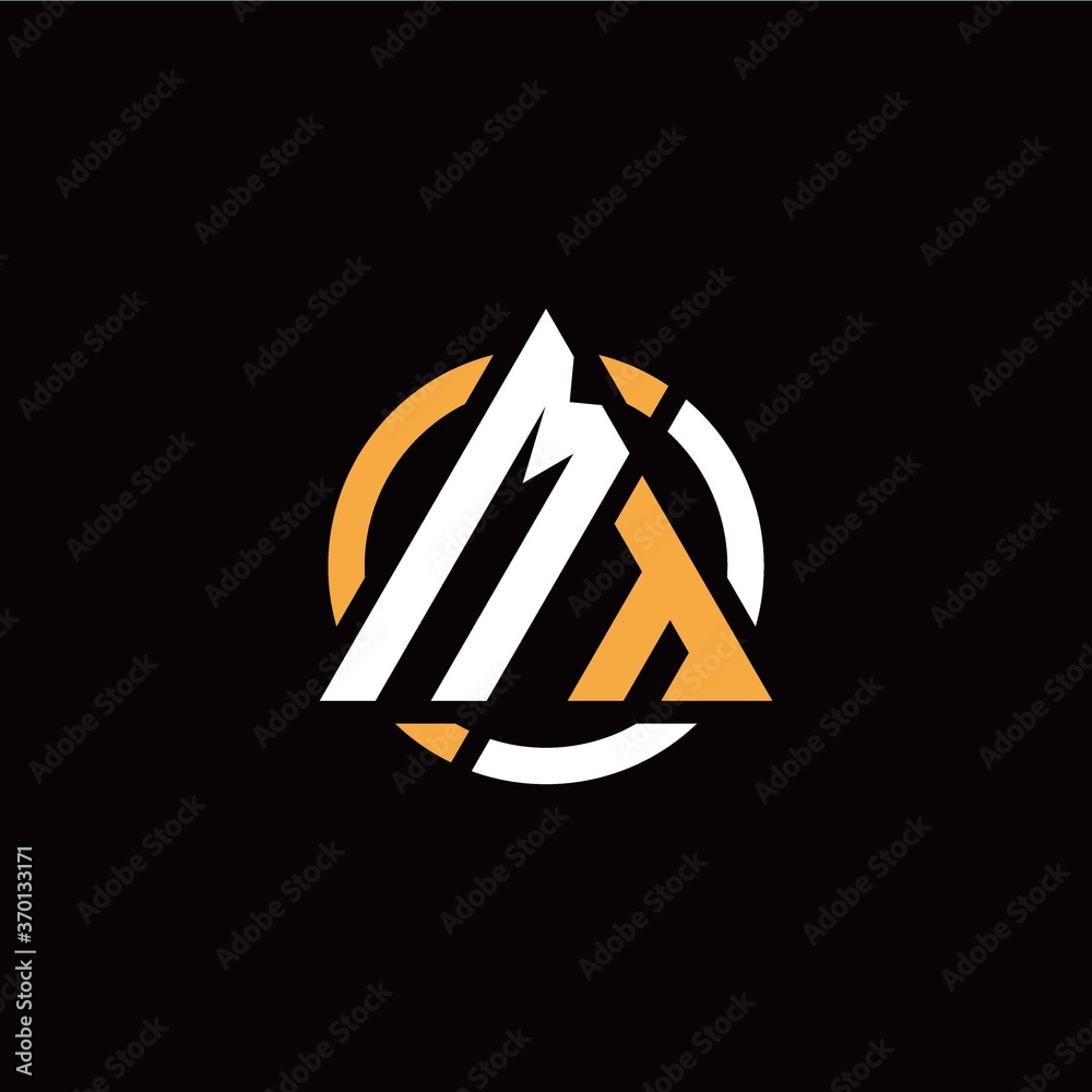 M T initial logo modern triangle with circle on back M T initial logo modern triangle with circle on back