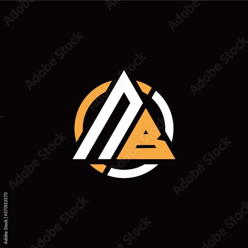 N B initial logo modern triangle with circle on back