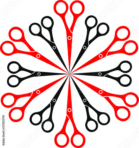 Scissor as Snowflake Logo Design