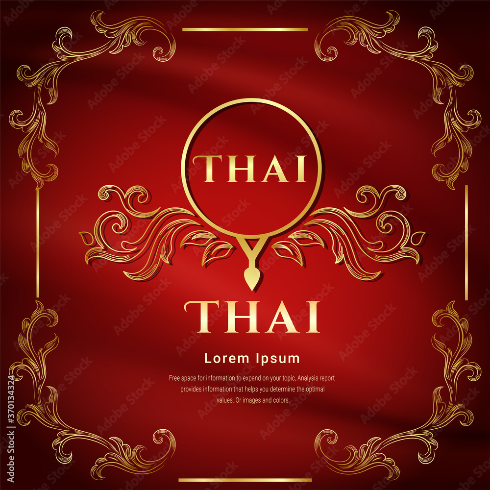 Red background, Thai traditional concept The Arts of Thailan, Floral retro wallpaper with grunge effect. Seamless background. EPS 10 vector illustration. Red background, Thai traditional concept The Arts of Thailan, Floral retro wallpaper with grunge effect. Seamless background. EPS 10 vector illustration.