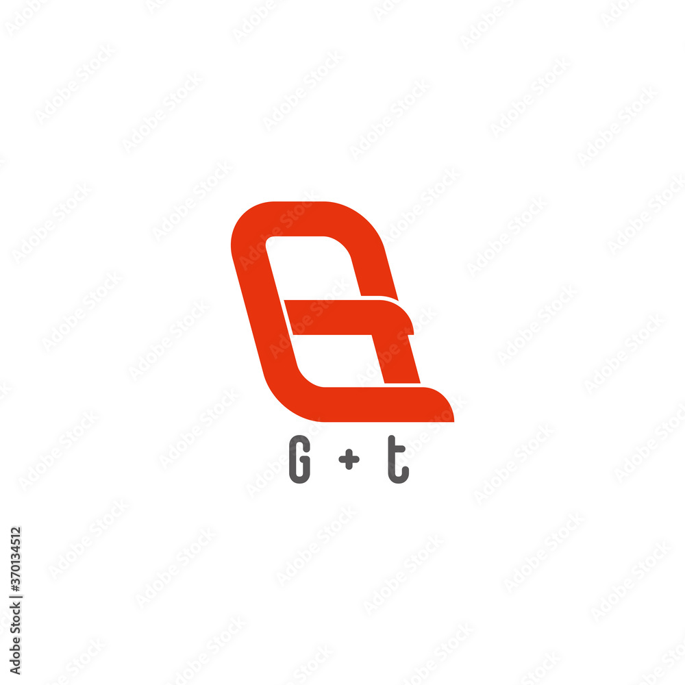 abstract letter gt simple geometric line design logo vector abstract letter gt simple geometric line design logo vector