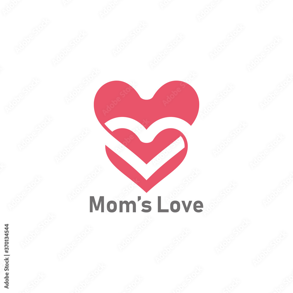 mom's love symbol negative space logo vector