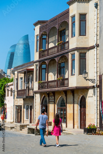Flame Towers, Old City, Baku City, Azerbaijan, Middle East