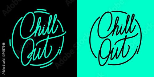 Obraz na płótnie Abstract Hand Written Calligraphy Chill Out Vector Illustration